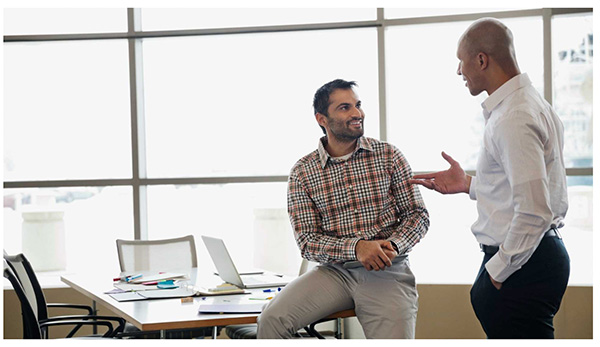 two business men discussing